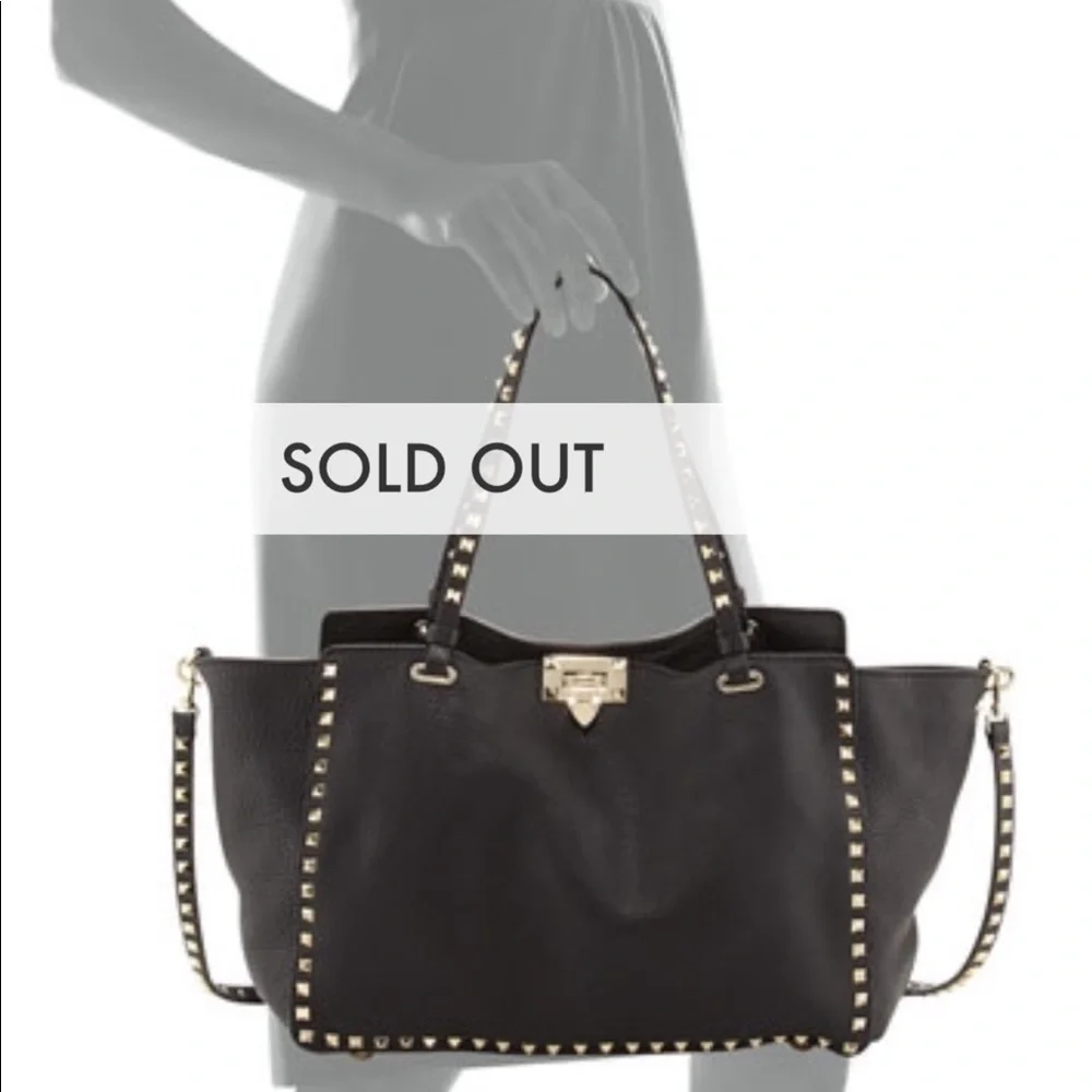 Valentino Rockstud leather  Pebbled Tote Bag
